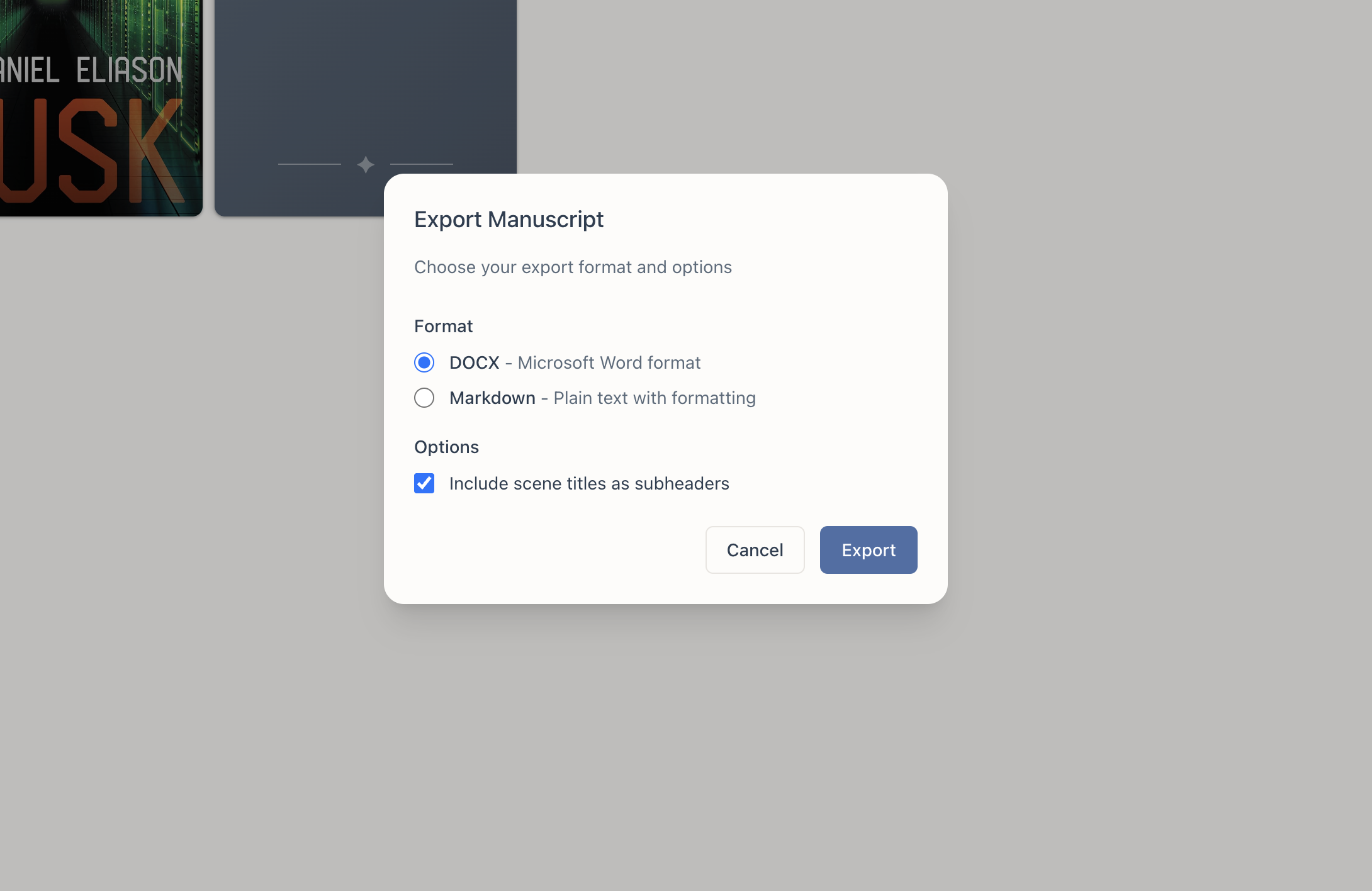 DOCX and Markdown Export