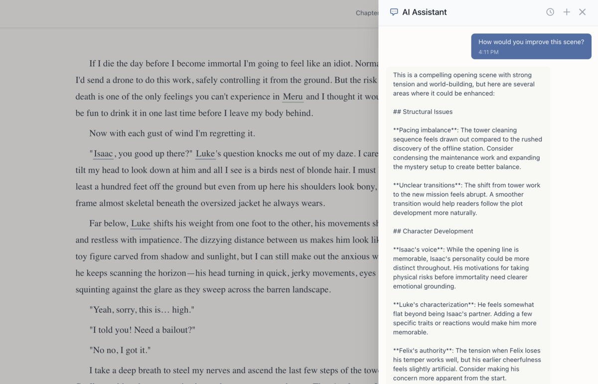 AI Writing Assistant Interface