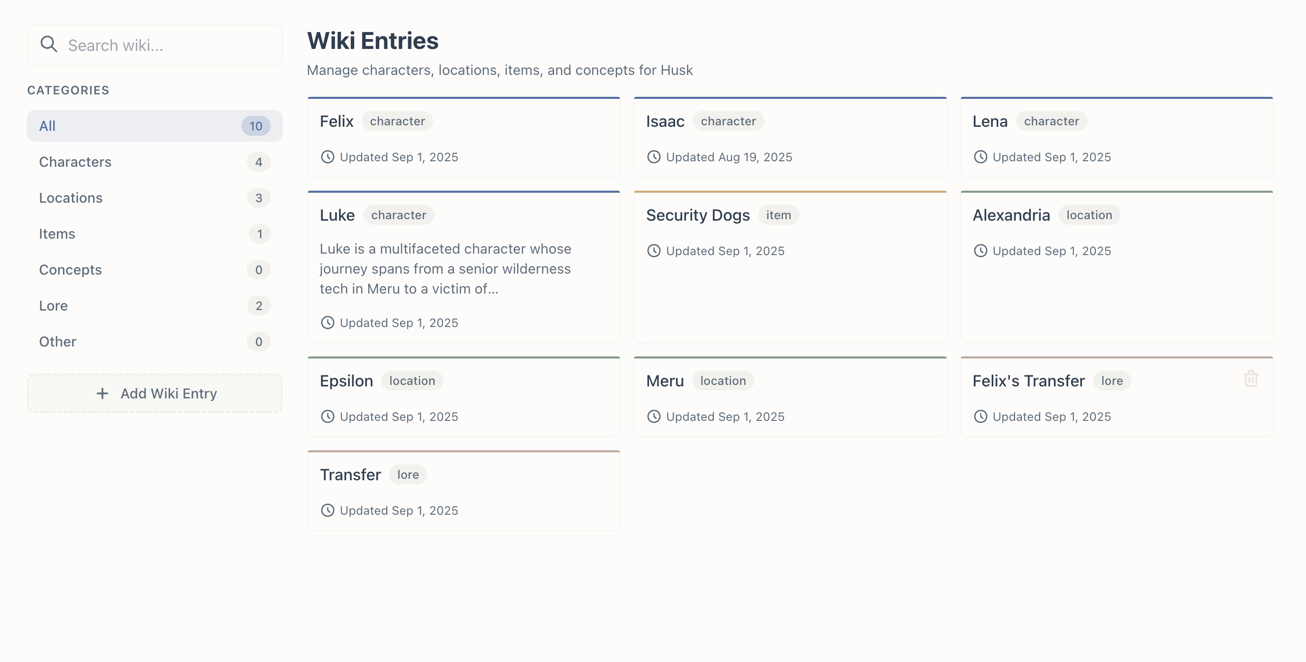 Wiki Organization System